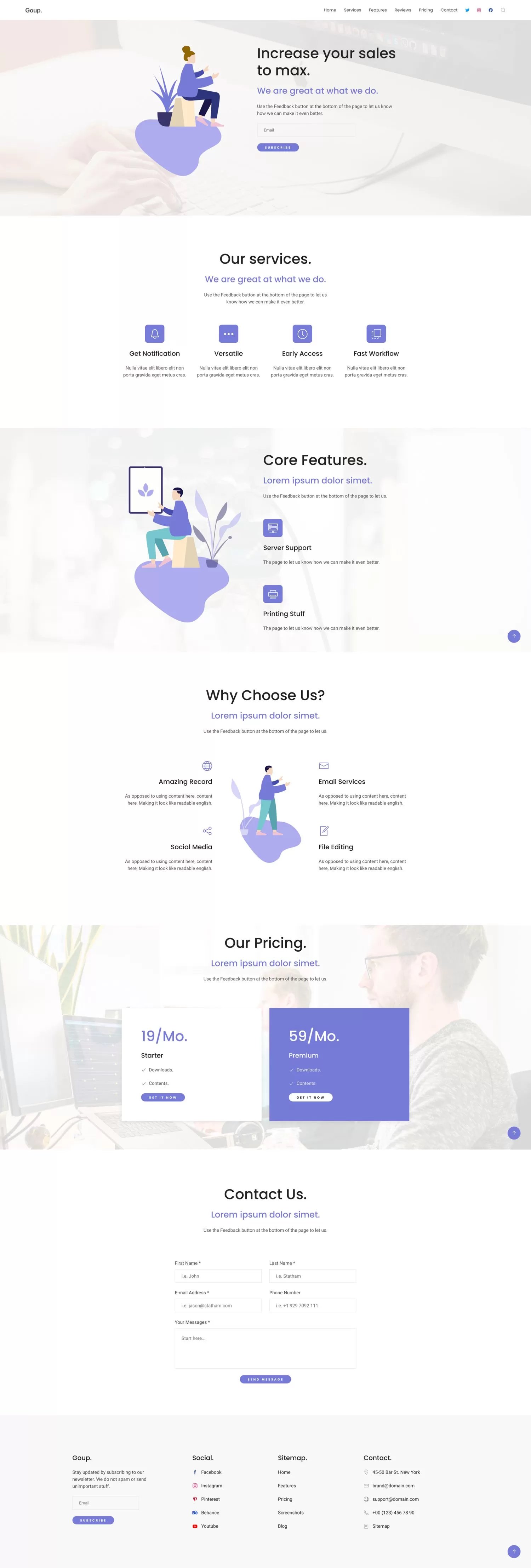 一頁式產品購物頁網頁設計案例：Envato(template)