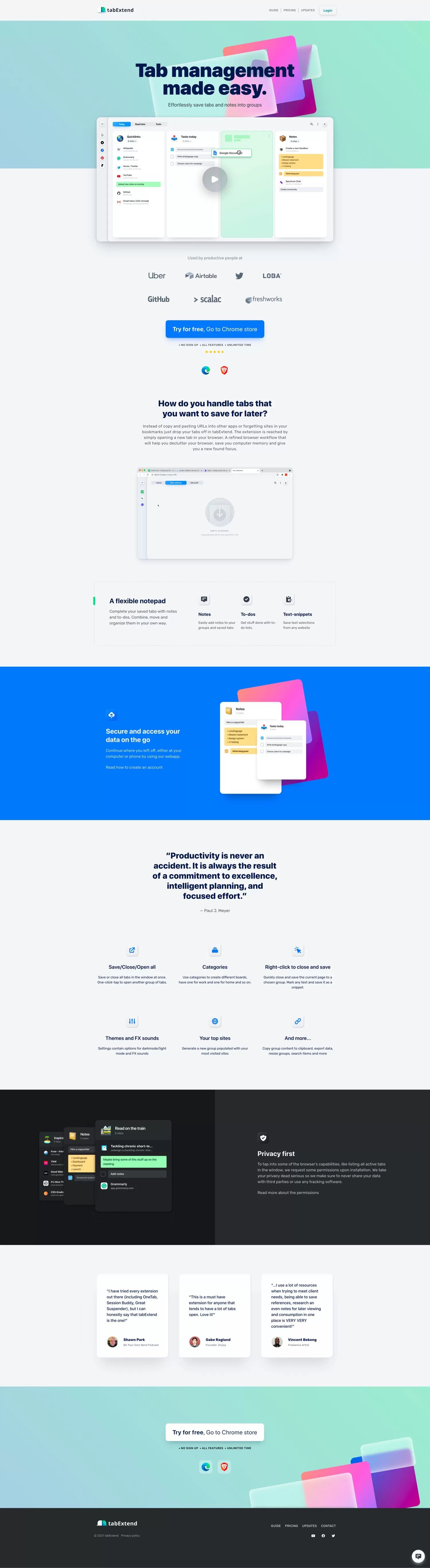一頁式行銷著陸頁(LandingPage)網頁設計案例：tabExtend